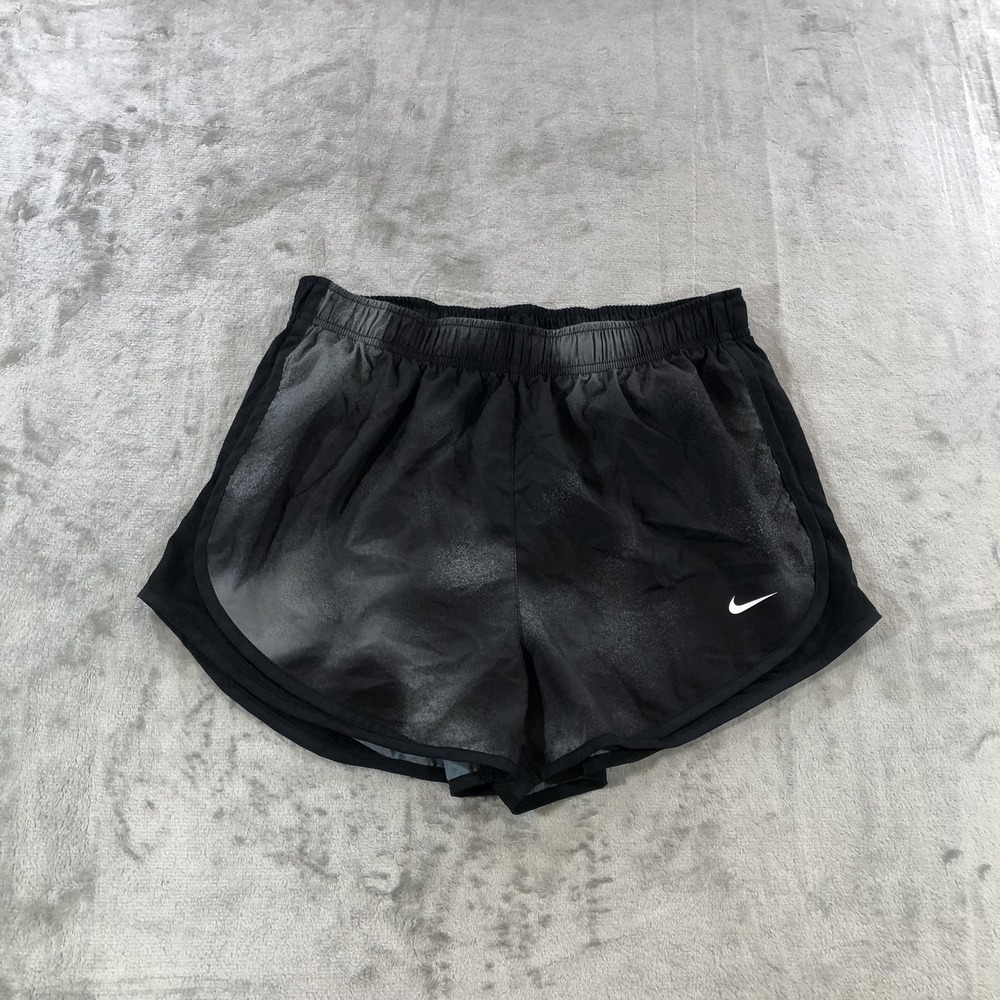 Nike Dri-FIT Shorts Womens Large Black Speckle Running Lined Athletic FQ6261-010